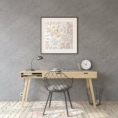 Alfombra para silla de escritorio Flores coloridas