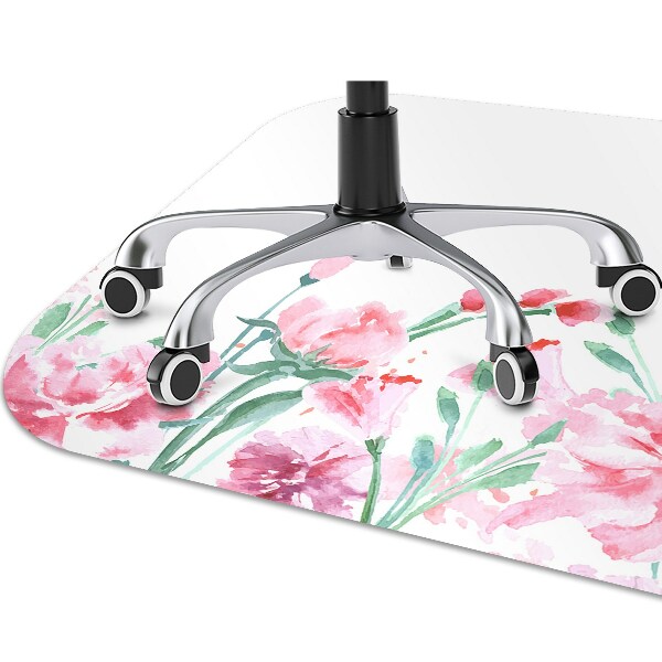 Alfombra para silla de escritorio Flores rosadas