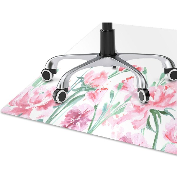 Alfombra para silla de escritorio Flores rosadas