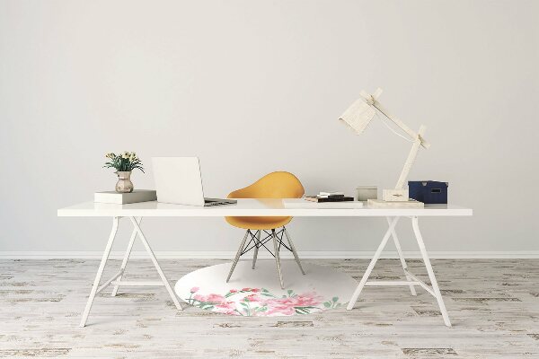Alfombra para silla de escritorio Flores rosadas
