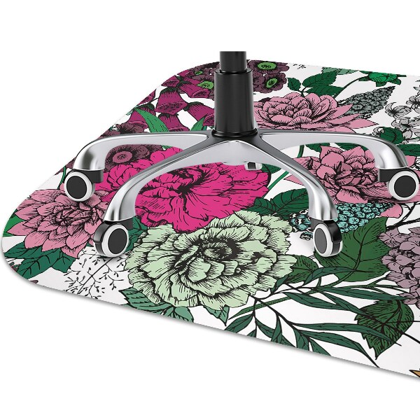 Alfombra silla ordenador Flores vintage