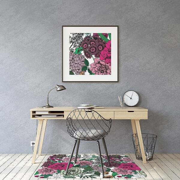 Alfombra silla ordenador Flores vintage