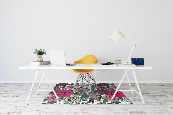 Alfombra silla ordenador Flores vintage