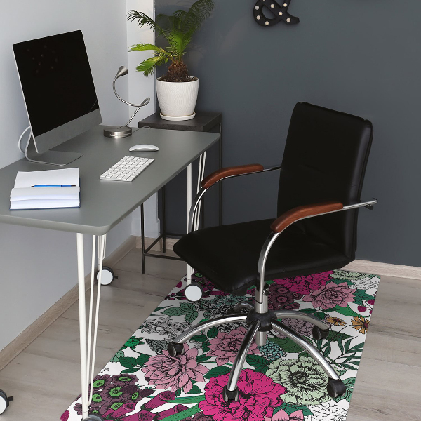 Alfombra silla ordenador Flores vintage
