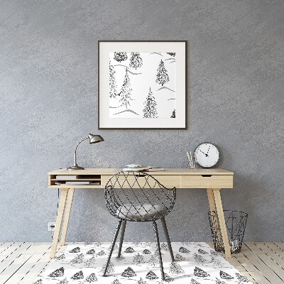 Alfombra para silla de escritorio Árbol de navidad de invierno