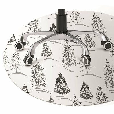 Alfombra para silla de escritorio Árbol de navidad de invierno