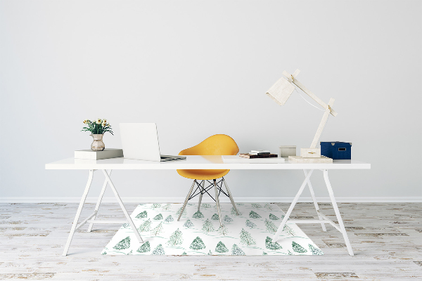 Alfombra para silla de escritorio Árbol de navidad de invierno