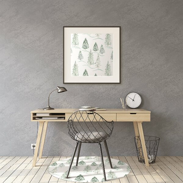 Alfombra para silla de escritorio Árbol de navidad de invierno
