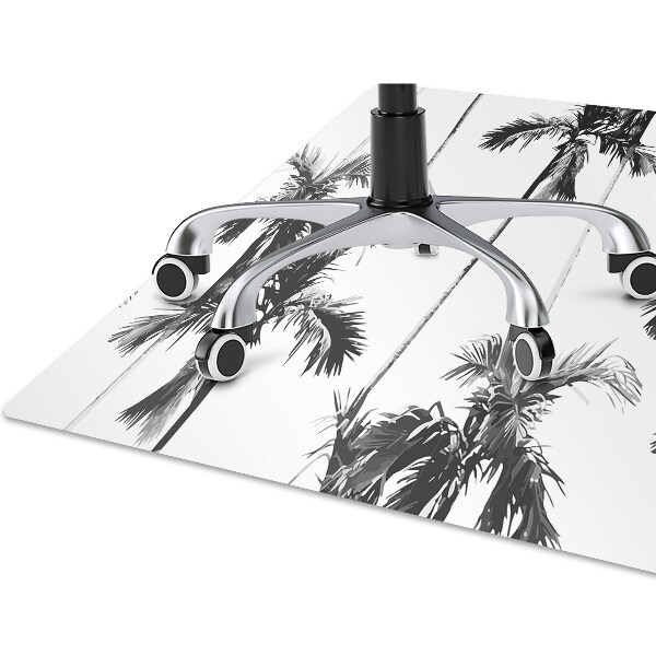 Alfombra para silla de escritorio Palmeras en blanco y negro