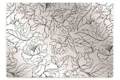 Alfombra silla ordenador Flores de peonía