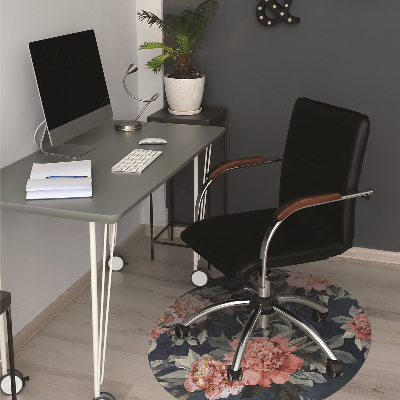 Alfombra silla ordenador Peonies red