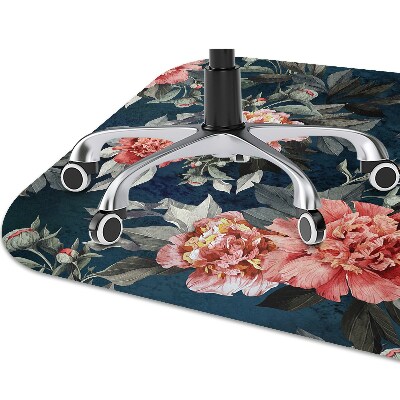 Alfombra silla ordenador Peonies red