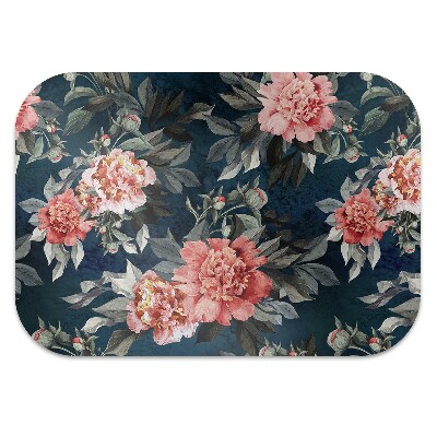 Alfombra silla ordenador Peonies red