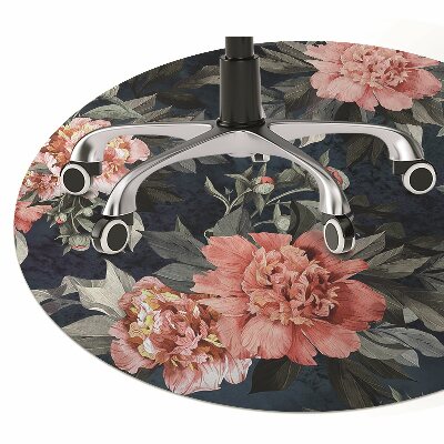 Alfombra silla ordenador Peonies red