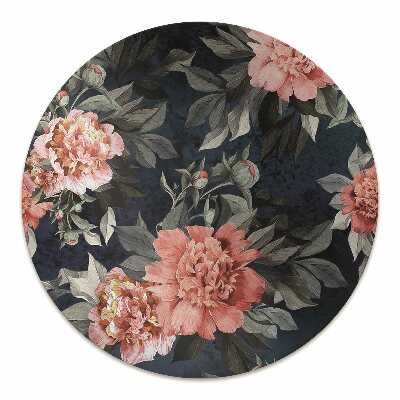Alfombra silla ordenador Peonies red