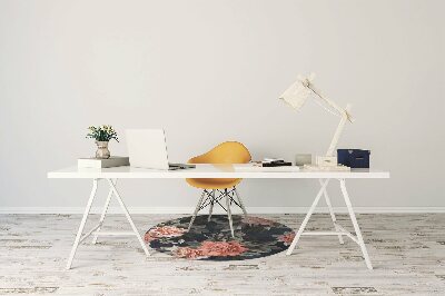 Alfombra silla ordenador Peonies red