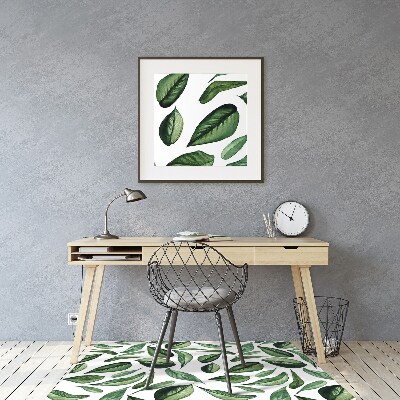 Alfombra para silla de escritorio Hojas verdes