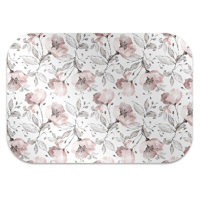 Alfombra silla ordenador Amapolas pastel