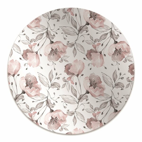 Alfombra silla ordenador Amapolas pastel