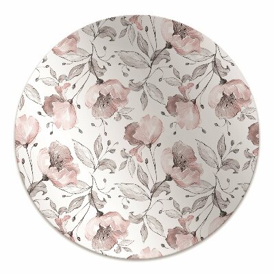 Alfombra silla ordenador Amapolas pastel