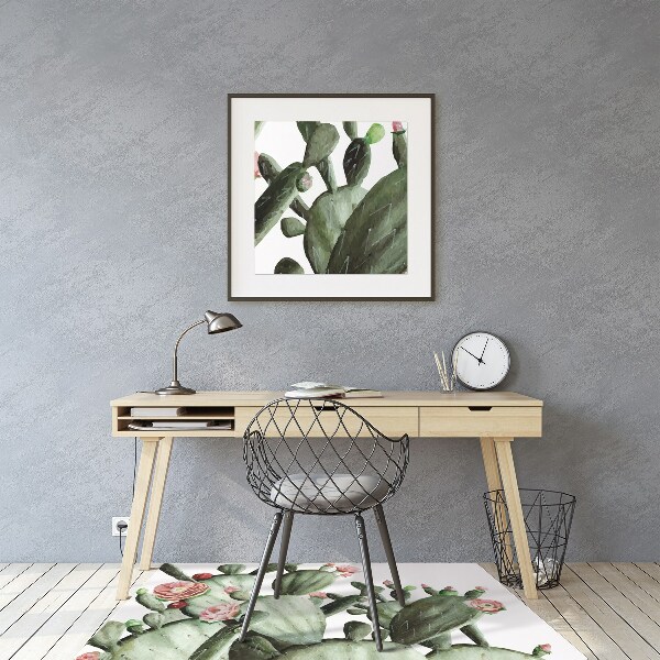 Alfombra silla ordenador Cactus