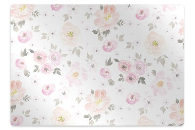 Alfombrilla para silla de escritorio Flores de acuarela
