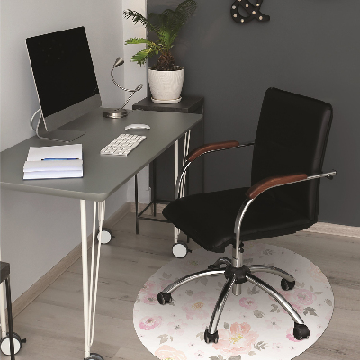Alfombrilla para silla de escritorio Flores de acuarela
