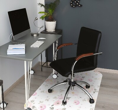 Alfombrilla para silla de escritorio Flores de acuarela