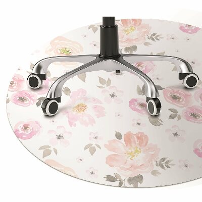 Alfombrilla para silla de escritorio Flores de acuarela