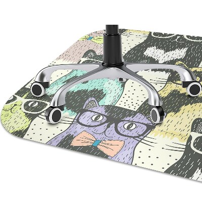 Alfombra para silla de escritorio Gatos con gafas