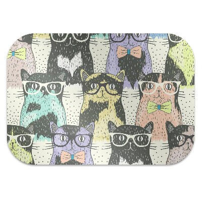 Alfombra para silla de escritorio Gatos con gafas