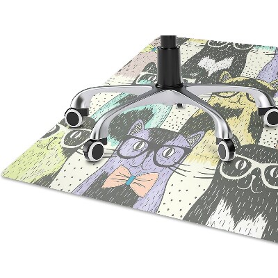 Alfombra para silla de escritorio Gatos con gafas