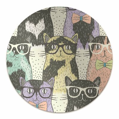 Alfombra para silla de escritorio Gatos con gafas