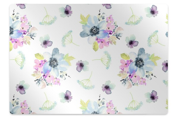 Alfombra para silla de escritorio Flores moradas