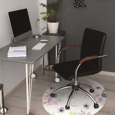 Alfombra para silla de escritorio Flores moradas