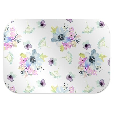 Alfombra para silla de escritorio Flores moradas
