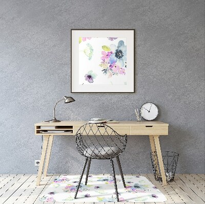 Alfombra para silla de escritorio Flores moradas