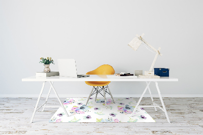Alfombra para silla de escritorio Flores moradas