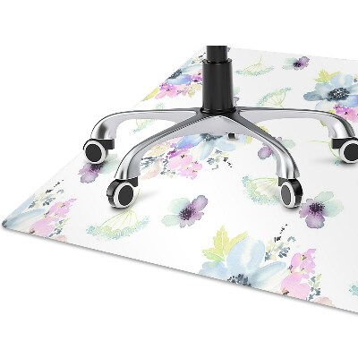 Alfombra para silla de escritorio Flores moradas