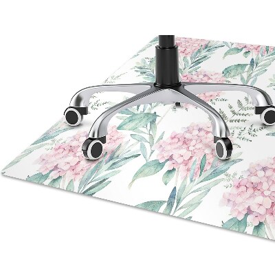Alfombra silla ordenador Flores de color rosa claro