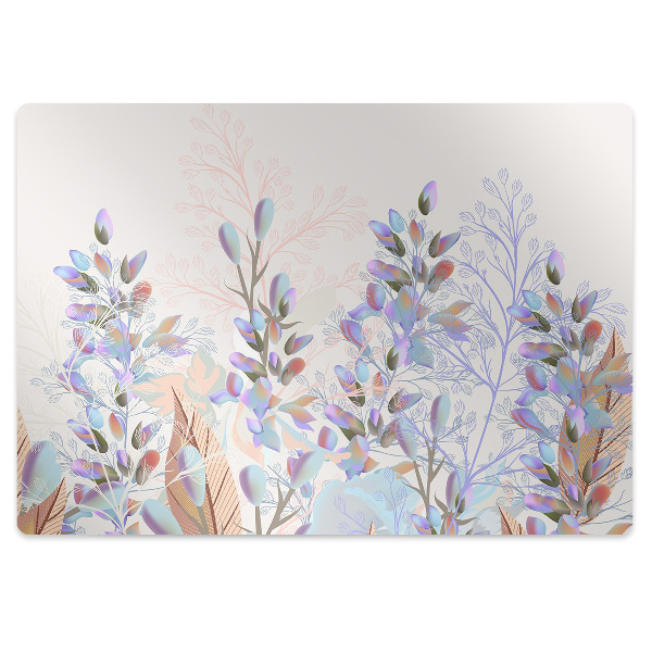 Alfombra silla ordenador Hojas pastel