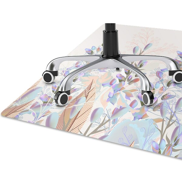 Alfombra silla ordenador Hojas pastel