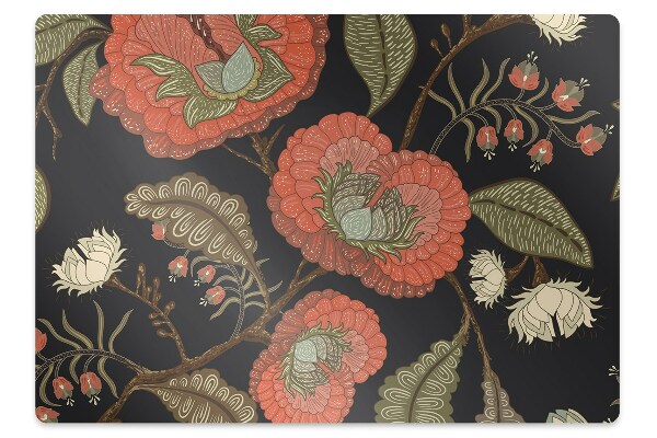 Alfombra silla ordenador Flores retro