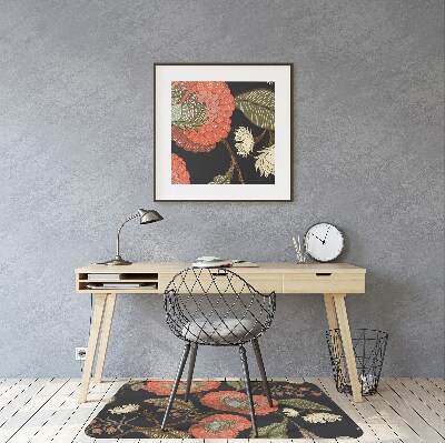 Alfombra silla ordenador Flores retro