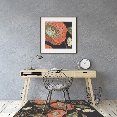 Alfombra silla ordenador Flores retro