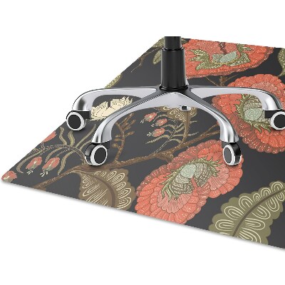 Alfombra silla ordenador Flores retro