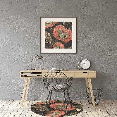 Alfombra silla ordenador Flores retro