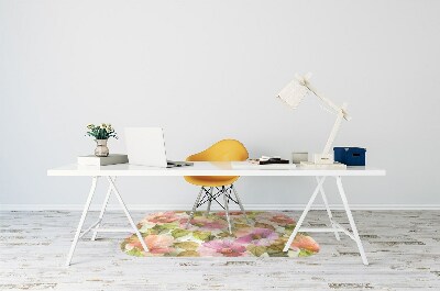 Alfombra silla ordenador Flores pintadas