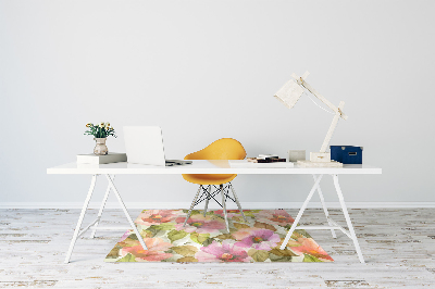Alfombra silla ordenador Flores pintadas