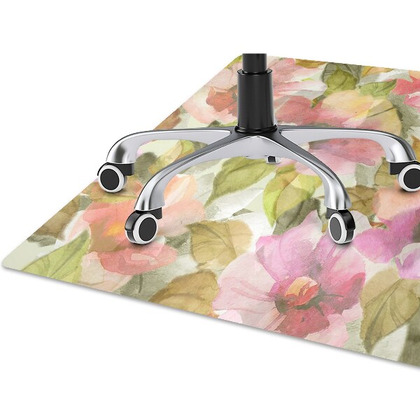 Alfombra silla ordenador Flores pintadas